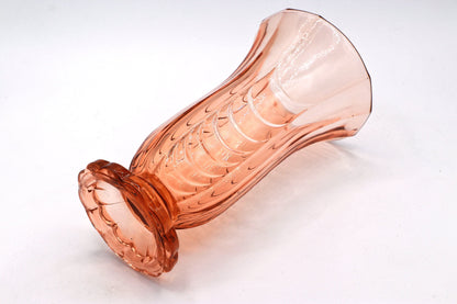 Vintage Rosalin flower vase chalice goblet glass trumpet chalice goblet Brockwitz Bohemia Val Saint Lambert Art Deco 30s 1930 pink pressed glass