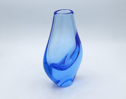 Vintage Glass Vase Miroslav Klinger Blue Bohemia Czech Zelezny Brod ZBS Železnobrodské sklárny CZ