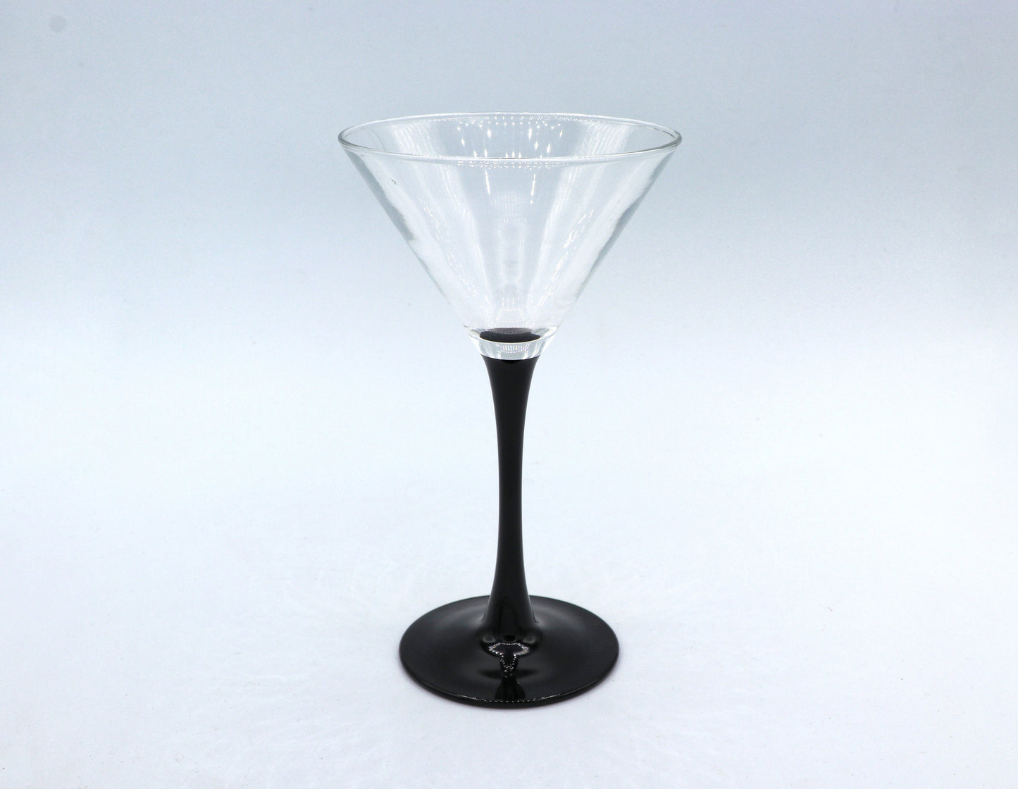 4 Vintage Martini Gläser Schwarz Domino Luminarc Onyx Sekt Schalen Pokal Kelch Minimalistisc 80er Art Deco Revival France Frankreich