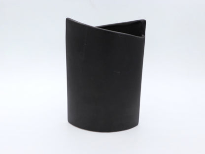 vintage Black ASA Vase Flower Vase Céramique Memphis Milano 90s 90s 1990 1990s Allemagne Mandel Elypse