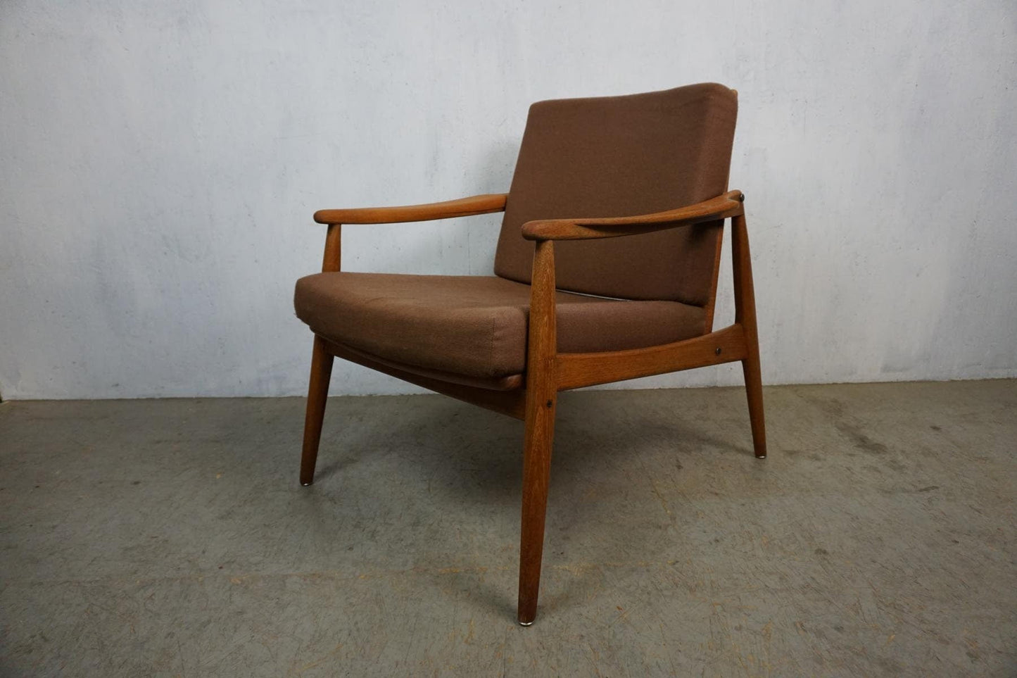 Filigree teak armchair in Danish Modern Design Vintage