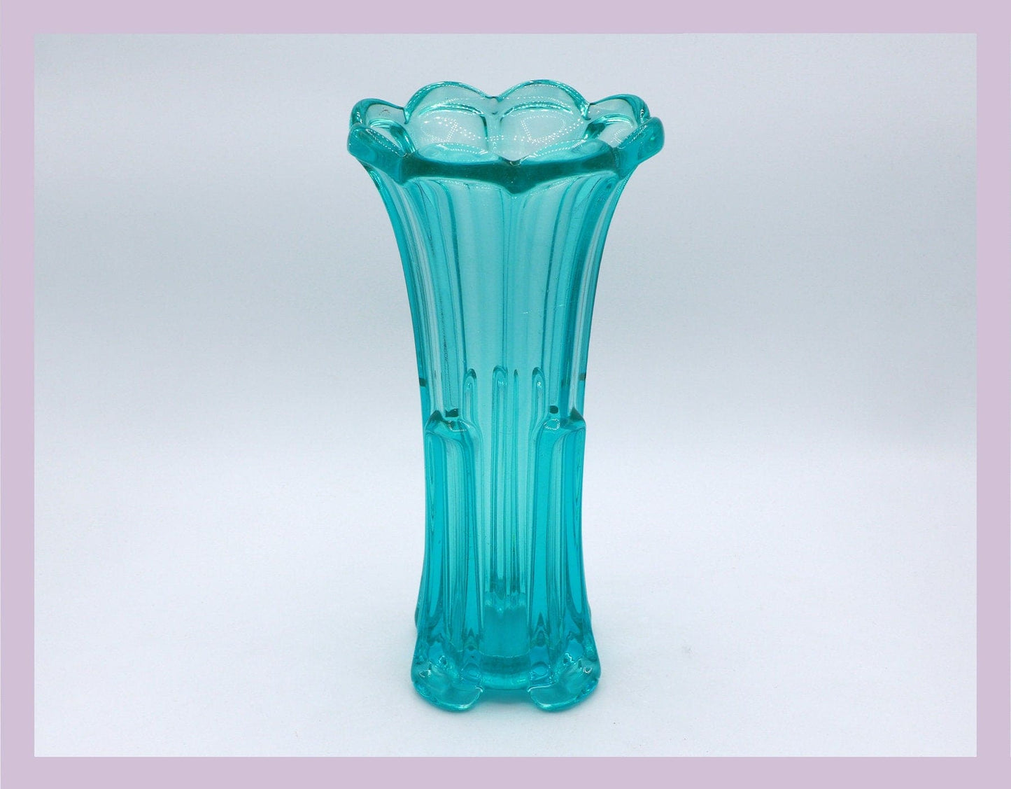 Vase vintage Rudolf Schrötter Uranium Glass 1958 Rudolfova Hat Sklo Union Bohême Tchèque Art Déco Menthe Vert Béryl Turquoise ZBS Moser Hoffmann