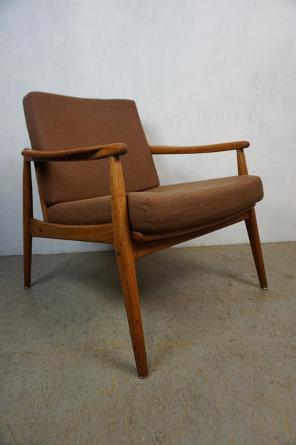 Filigree teak armchair in Danish Modern Design Vintage