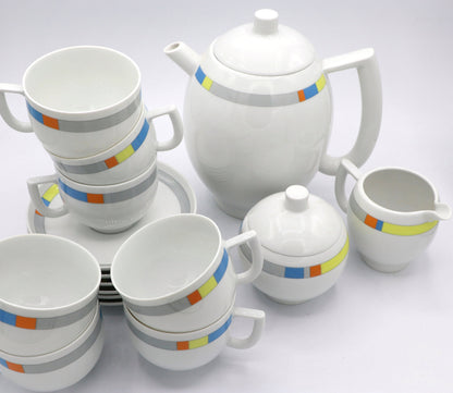 SET Vintage Arzberg Memphis Milano Kaffee Kannen City Modern Art Cafeteria Lutz Rabold 80er 90er Porzellan Postmodern Teekanne Kaffeekanne