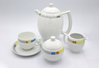 SET Vintage Arzberg Memphis Milano Coffee Pots City Modern Art Cafeteria Lutz Rabold 80s 90s Porcelain Postmodern Teapot Coffee Pot