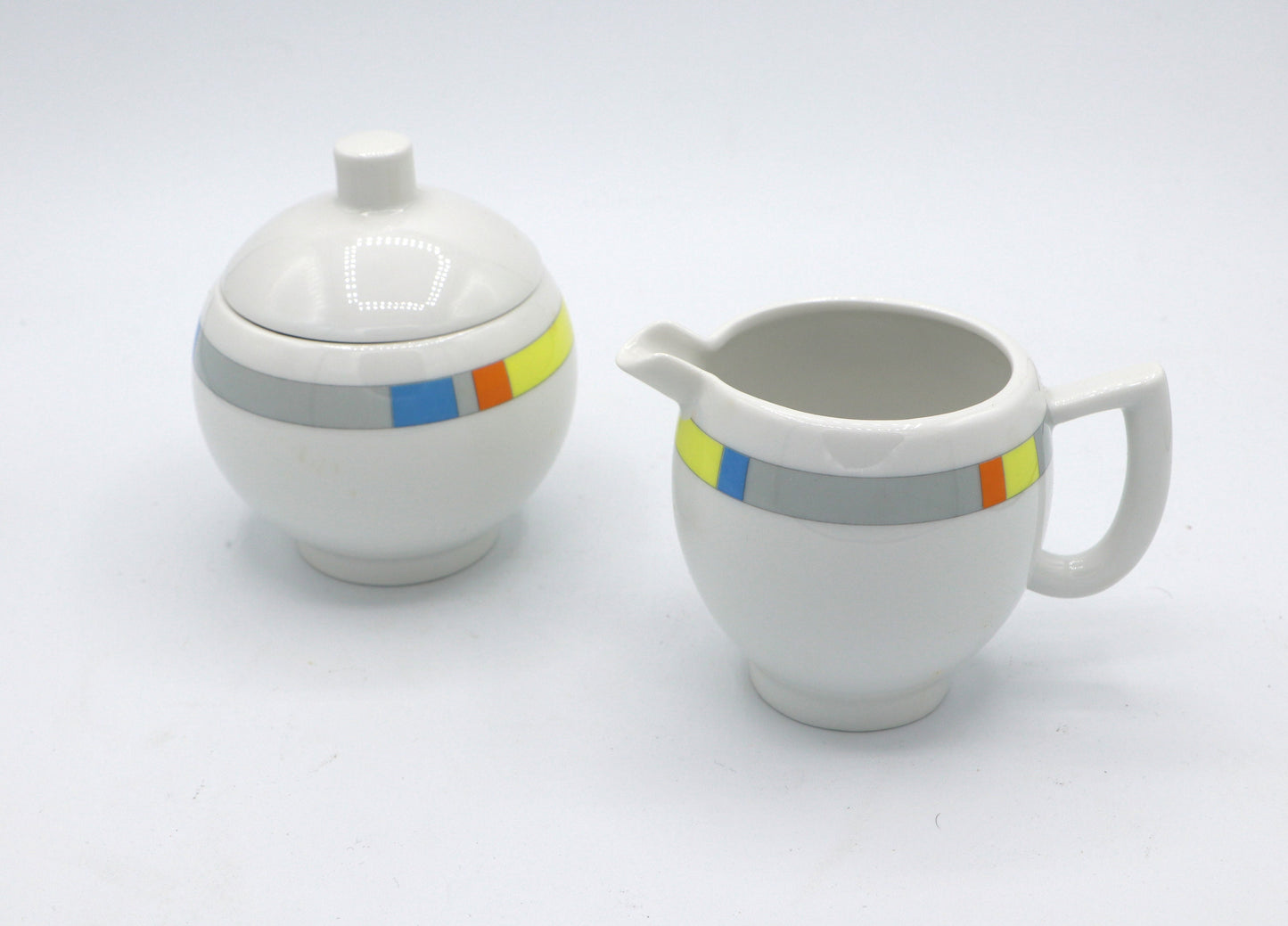 SET Vintage Arzberg Memphis Milano Kaffee Kannen City Modern Art Cafeteria Lutz Rabold 80er 90er Porzellan Postmodern Teekanne Kaffeekanne