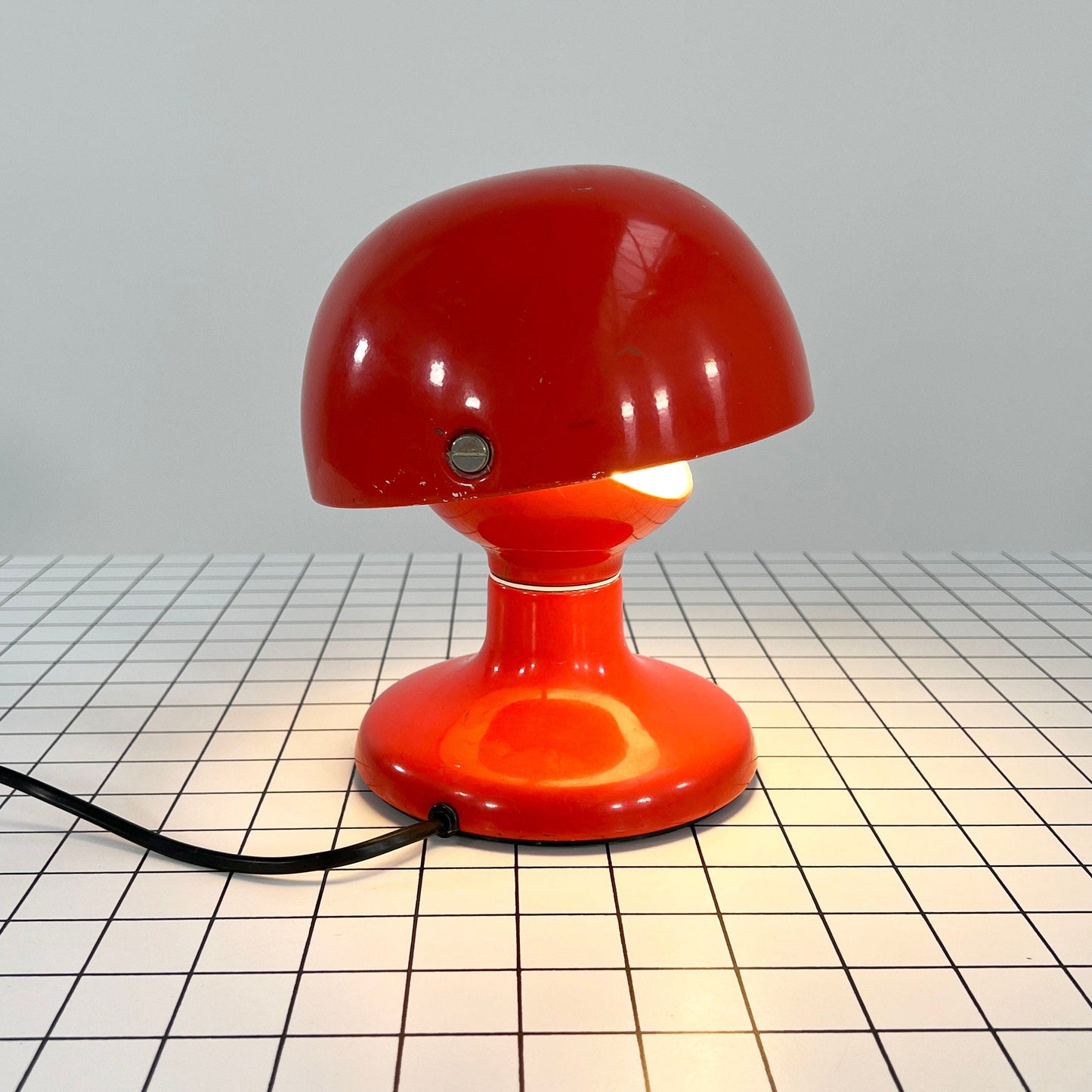 Red Jucker 147 table lamp by Tobia and Afra Scarpa for Flos, 1960s vintage