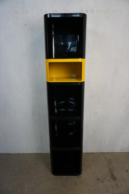 Original Kartell Componibili shelving system in beautiful black and yellow