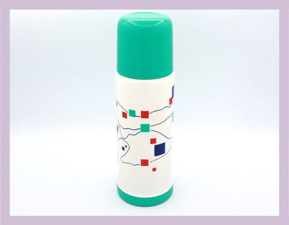 Vintage 80s 90s thermos flask Postmodern white turquoise blue red pastel 1980 insulated jug Memphis Milano Ettore Sottsass Germany