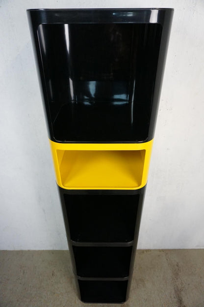 Original Kartell Componibili shelving system in beautiful black and yellow