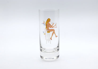 5 Vintage Drinking Glasses Pin Up Erotica Mid Century Women on the Beach Bikini Surfer Sexy Rarity 60s 50s 70s