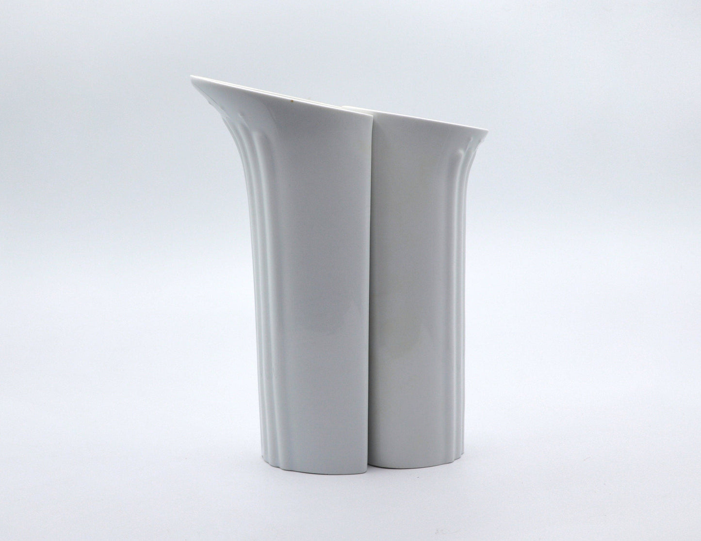 Vase vintage Ensemble de 2 paires en céramique Mid Century Blanc années 70 1970 Boho Scandi Japandi Wabisabi