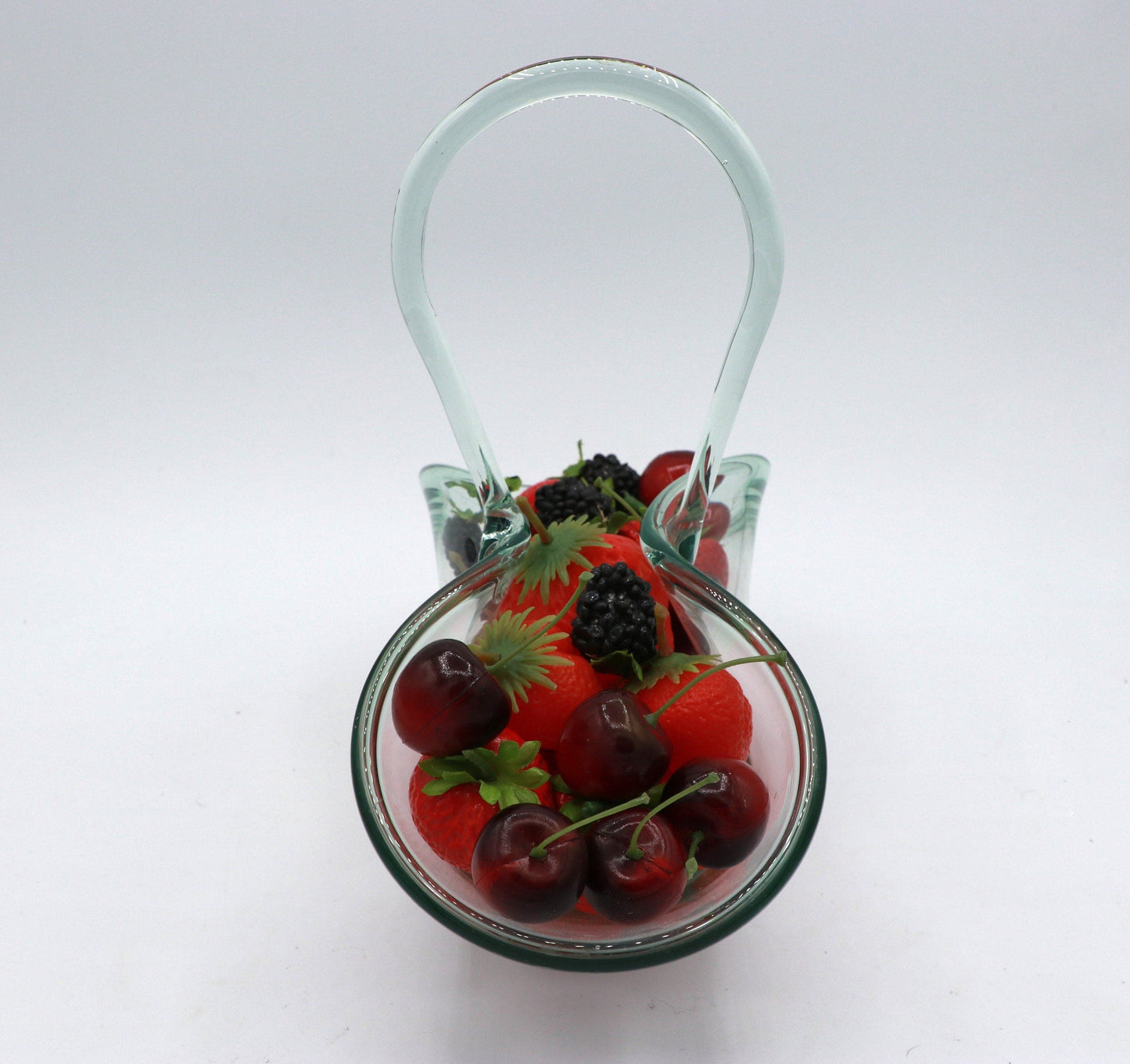 vintage Bonboniere Glass Basket Menthe Vert Bol Vert D’eau Années 70 1970 Boho Italie Murano Offrant Bol