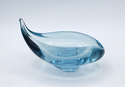 Vintage Glass Bowl Holmegaard Akva Per Lütken Mid Century Aqua Light Blue Ashtray Blue Glass Technique Heavy Denmark