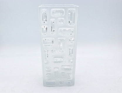 Vintage Glas Blumenvase Op Art Brutalist Block Schweden Mid Century Modernist 960 60er 60s 1970 70er 70s