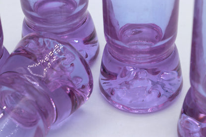 vintage Set Verres à boire Alexandrite Verre Coupé CAN Italie Néodyme Italie Années 70 Carafe Carafe Cristal Bol Murano Lilas Rose