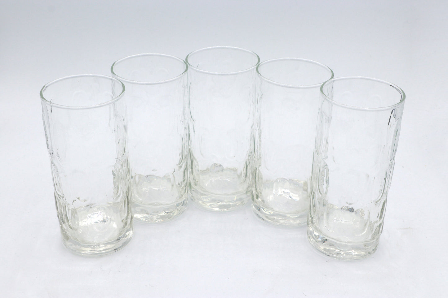 5x Vintage Glasses Op Art Brutalist Tree Trunk 50s 60s Water Glasses Drinking Glasses 1950 50s Modernist Drinking Glass