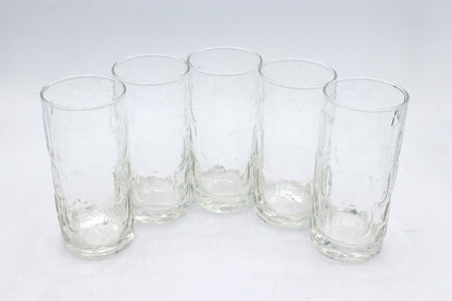 5x Vintage Glasses Op Art Brutalist Tree Trunk 50s 60s Water Glasses Drinking Glasses 1950 50s Modernist Drinking Glass