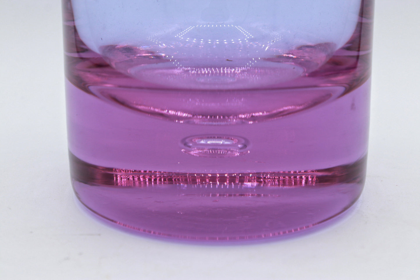 Vase en verre vintage Alexandrite Verre Arnolfo le Cambio Sergio Asti Bubble Long Drink Néodyme Italie années 70 60 Cristal Brutaliste Rose