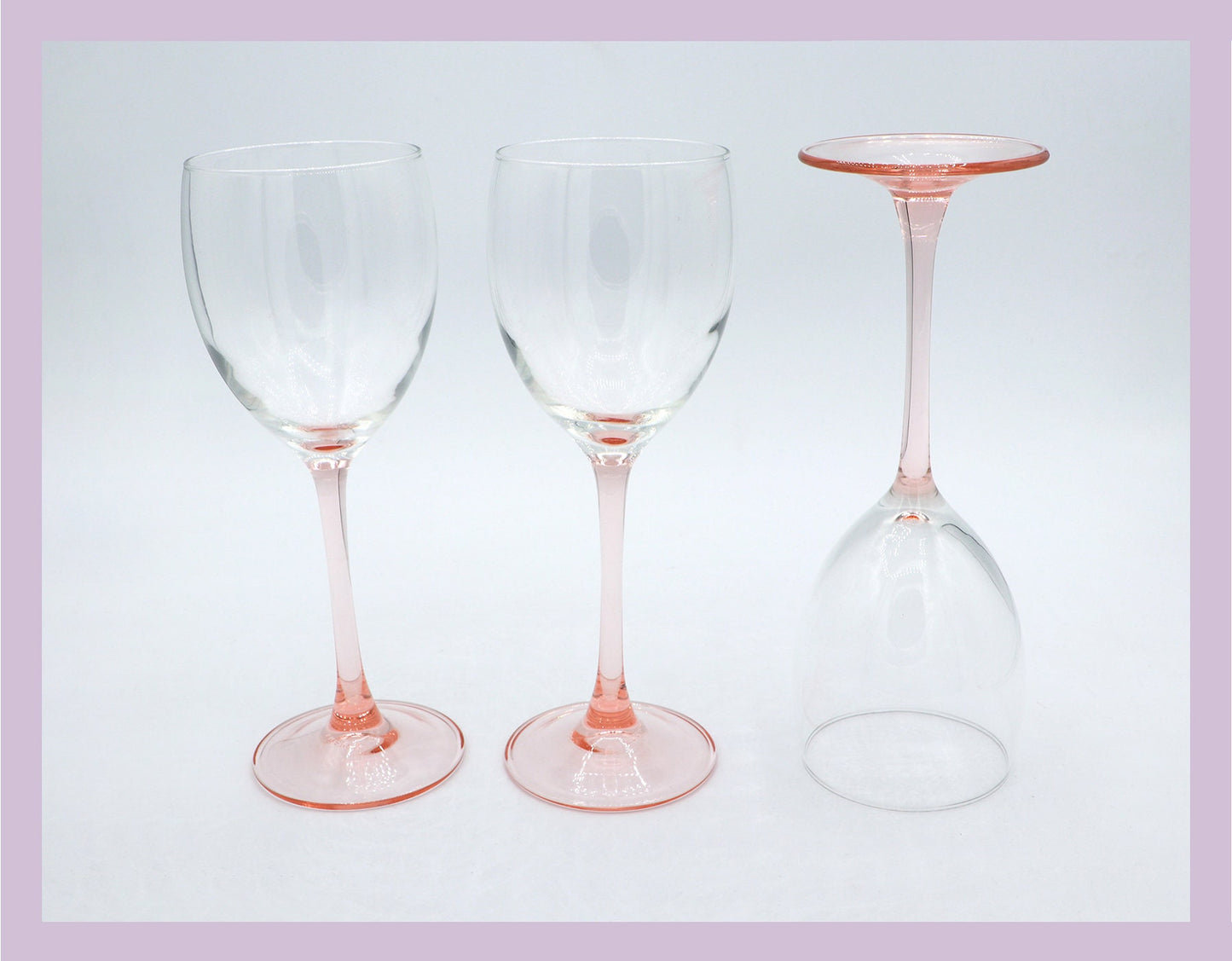 4 vintage Rouge Blanc Vin Rose Luminarc Rose Verres Verre Coupe Calice Minimaliste Rosalin Rose Années 80 Art Déco Revival France France