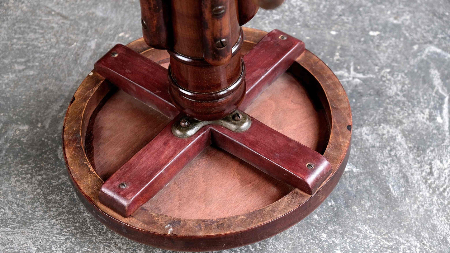 Tabouret de piano en bois courbé de Thonet avec marquage vintage