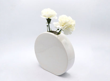 Vintage Disc Vase Circles White ASA Vase Flower Vase Round Ceramic Memphis Milano 90s 90s 1990 1990s Germany Postmodern