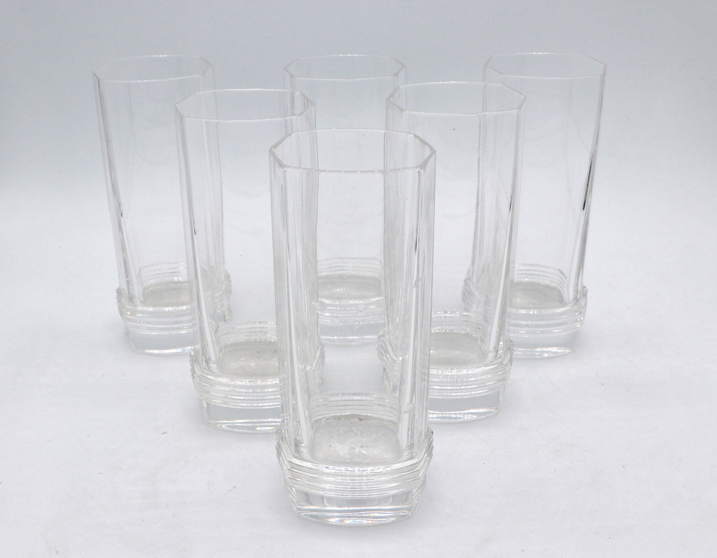 6 Vintage Christian Dior Crystal Longdrink Gläser 80er Art Deco Revival Maritim Highball Kristall Glas Trinkgläser Handgemacht Home Casa