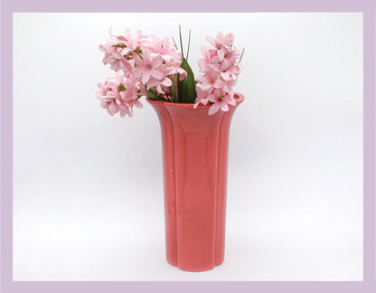 Vase à fleurs vintage KYOEI JAPAN 70s Vase Corail Rose Rouge Pastel Boho Japandi Scandi Wabisabi 80s 1980s Mid CenturyArt Déco Revival