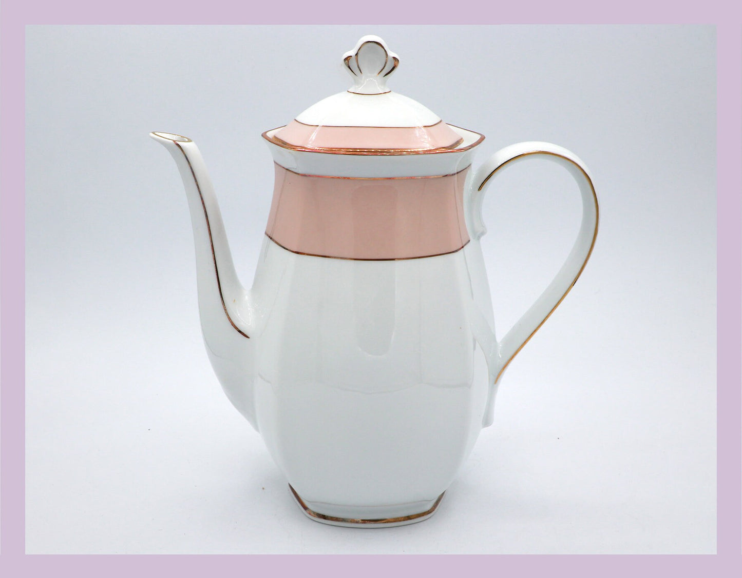 Vintage Winterling Jug La Belle Bavaria Porcelain Teapot Coffeepot Mid Century 50s 60s 70s Germany Gold Gold Rim Pink Pastel