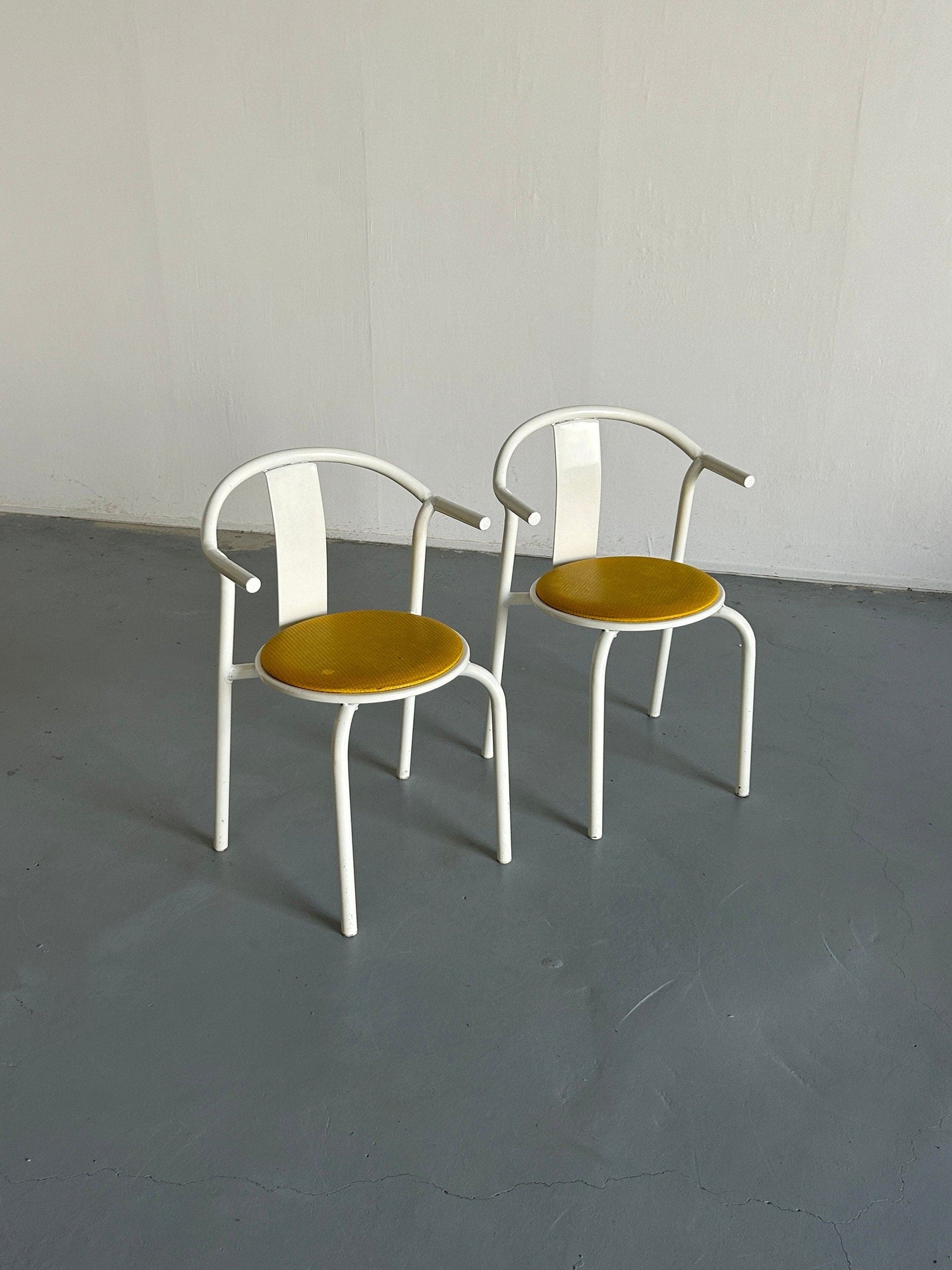 Set of 2 Ikea Postmodern Memphis MAXMO Metal Dining Chairs, 1980s IKEA Vintage