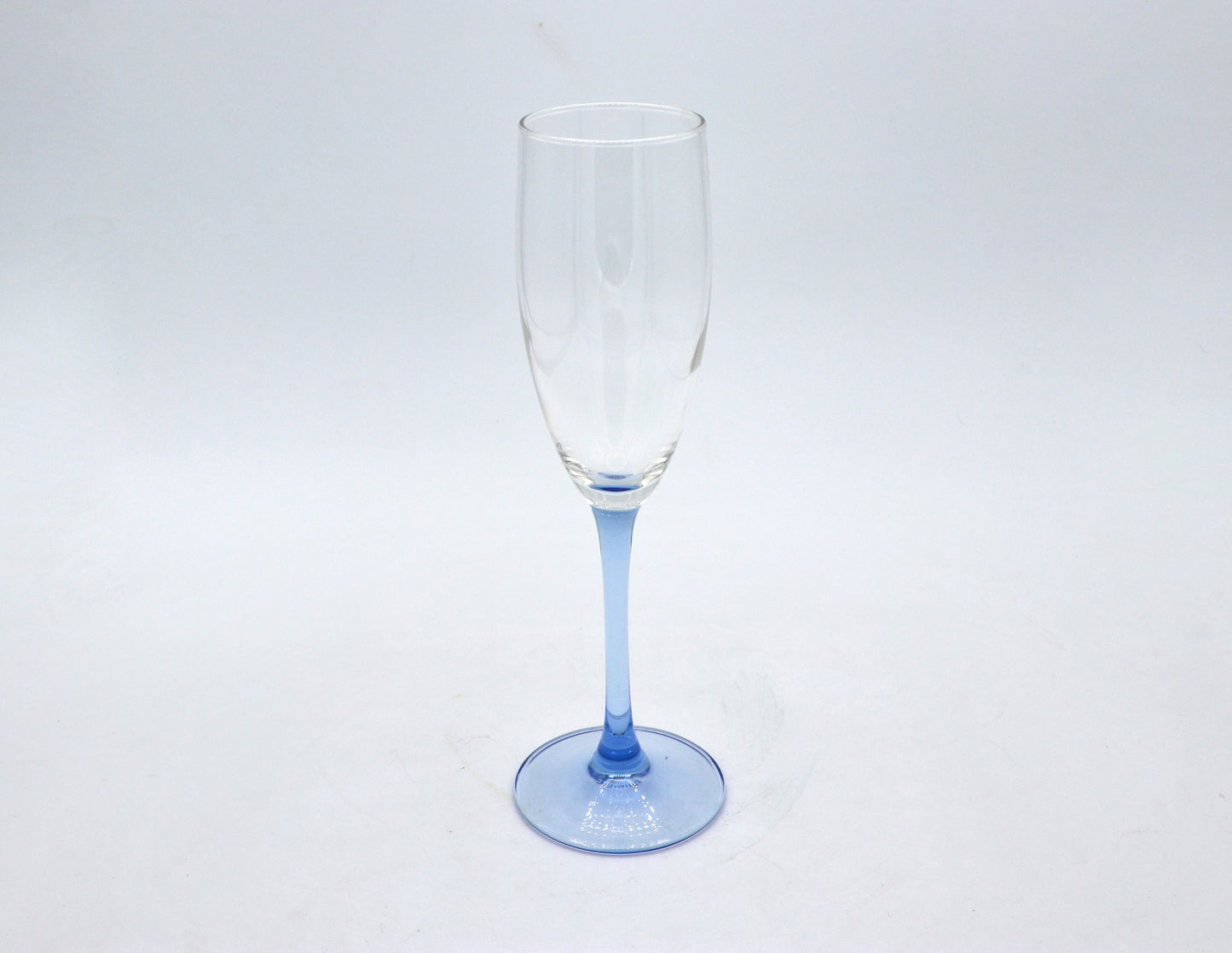 4 verres à champagne Luminarc vintage années 80 bleu azur bleu clair coupe gobelet art déco revival champagne champagne postmoderne