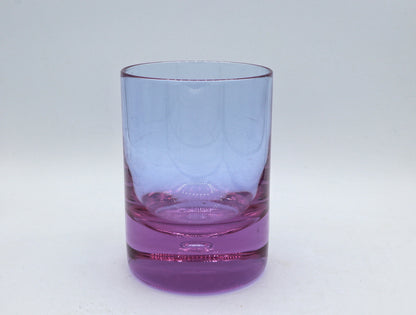 Vase en verre vintage Alexandrite Verre Arnolfo le Cambio Sergio Asti Bubble Long Drink Néodyme Italie années 70 60 Cristal Brutaliste Rose