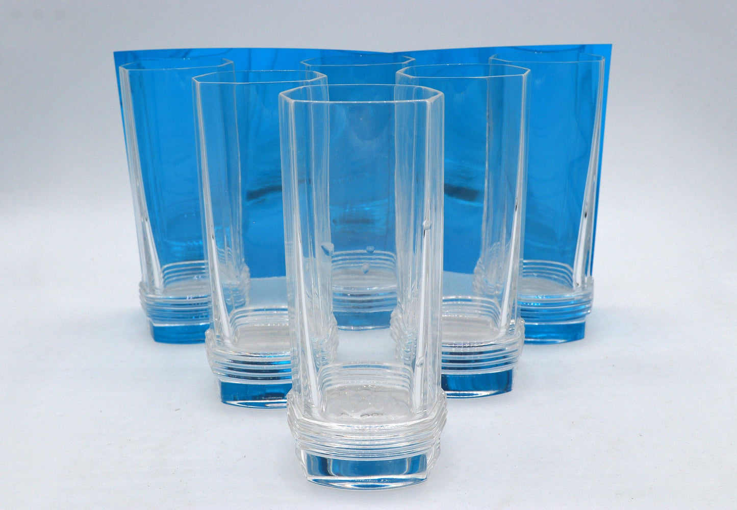 6 Vintage Christian Dior Crystal Longdrink Gläser 80er Art Deco Revival Maritim Highball Kristall Glas Trinkgläser Handgemacht Home Casa