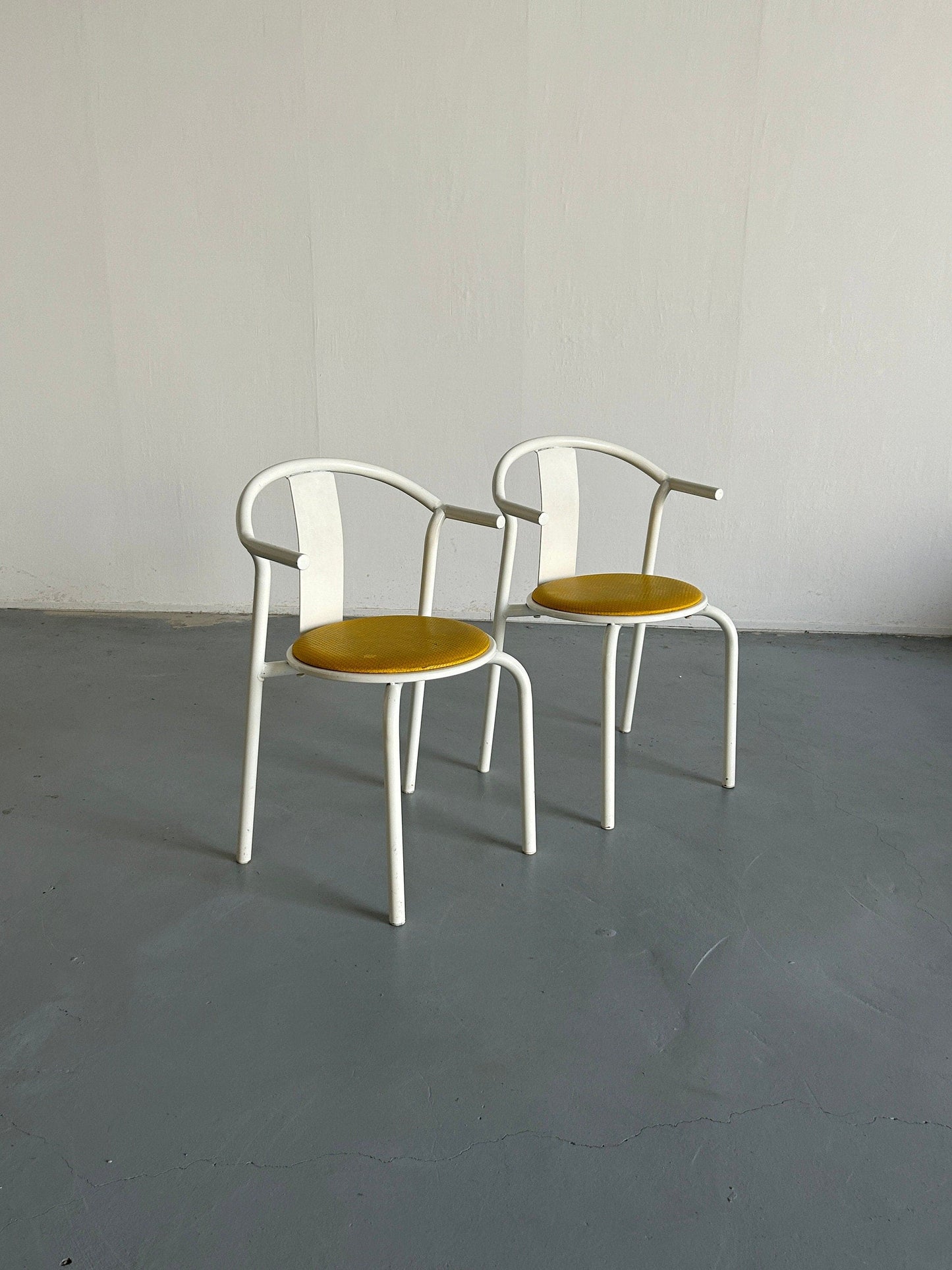 Set of 2 Ikea Postmodern Memphis MAXMO Metal Dining Chairs, 1980s IKEA Vintage