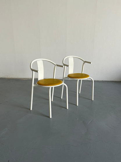 Set of 2 Ikea Postmodern Memphis MAXMO Metal Dining Chairs, 1980s IKEA Vintage