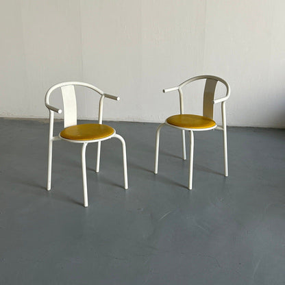 Set von 2 Ikea Postmodern Memphis MAXMO Metal Dining Chairs, 1980s IKEA Vintage