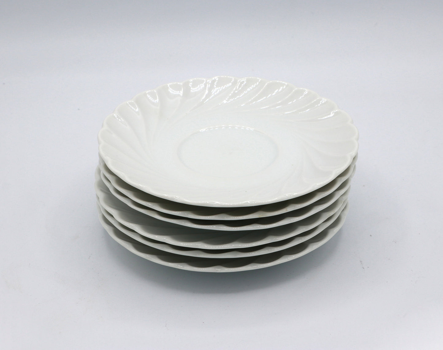 Ensemble vintage 4 / 6 personnes Marienbad Ingres Service à café en porcelaine blanche Wavy Edge Curved CZ République tchèque années 80 90