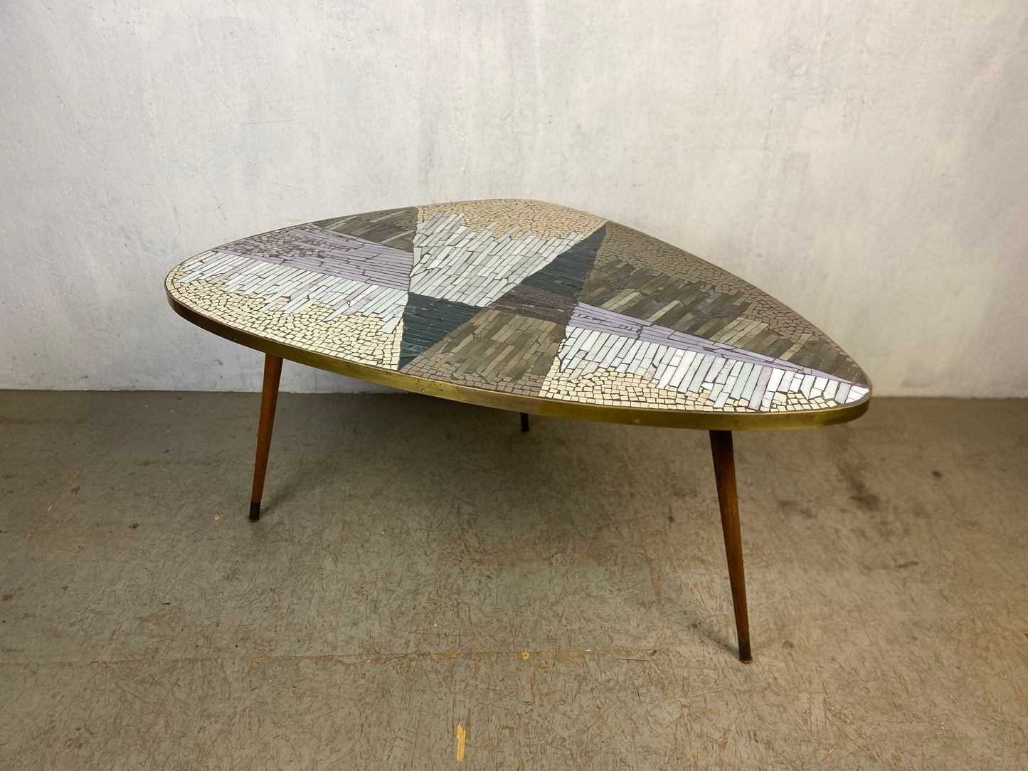 Extravagant kidney table with mosaic top Vintage