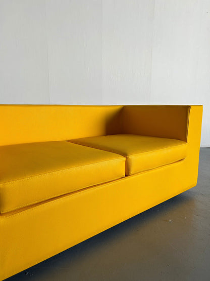 1960s Yellow "Throw-Away" Sofa by Willie Landels for Zanotta in reupholstered faux leather, Space Age, 1965 Vintage