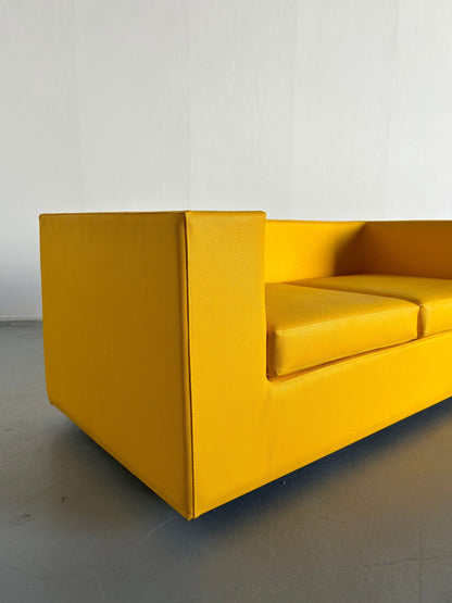 1960s Yellow "Throw-Away" Sofa by Willie Landels for Zanotta in reupholstered faux leather, Space Age, 1965 Vintage