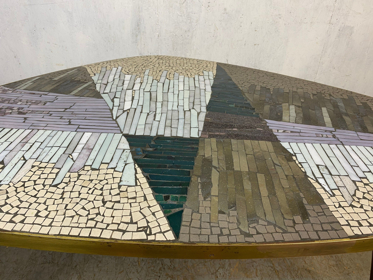 Extravagant kidney table with mosaic top Vintage