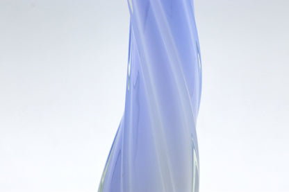 Vintage Murano Swirl Vase Purple Lavender Lilac Glass White Frosted Glass Opaline Glass Danish Pastel Barovier Toso Tonelli Lattimo Filigrana