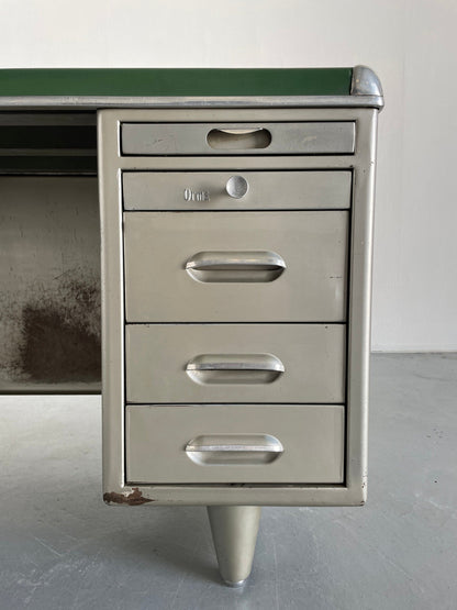 1950s Industrial Single Bank Steel Tanker Desk by Orma Milano, Italy