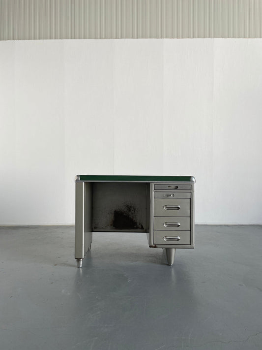 Bureau-citerne industriel en acier à banc unique des années 1950 par Orma Milano, Italie