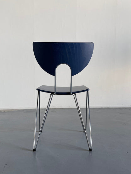 1 of 12 Memphis Style Postmodern 'Mikado' Dining Chairs by Kusch+Co, 1980s West Germany Vintage