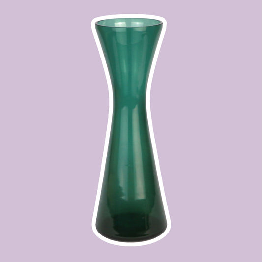 Vintage Glas Blumenvase Mid Century Russisch Grün Turmalin Vase Brutalist Iittala Wagenfeld Kaj Franck Konisch 1960 60er 60s - 2nd home