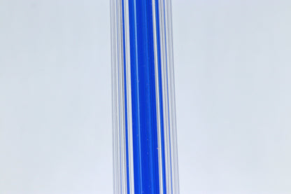 Vintage Glass Candlestick IVV Italy Postmodern Industria Vetraria Valdarnese Ultramarine Blue 80s 90s Memphis Milano Candlestick