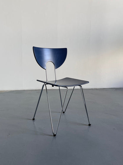 1 of 12 Memphis Style Postmodern 'Mikado' Dining Chairs by Kusch+Co, 1980s West Germany Vintage