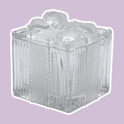 vintage Bonboniere Crystal Glass Cadeau Kawaii 80s 1980 Lidded Box 80s Lead Crystal Box