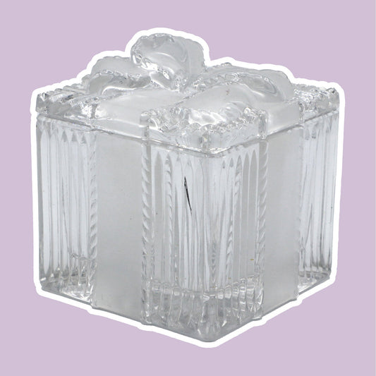 vintage Bonboniere Crystal Glass Cadeau Kawaii 80s 1980 Lidded Box 80s Lead Crystal Box